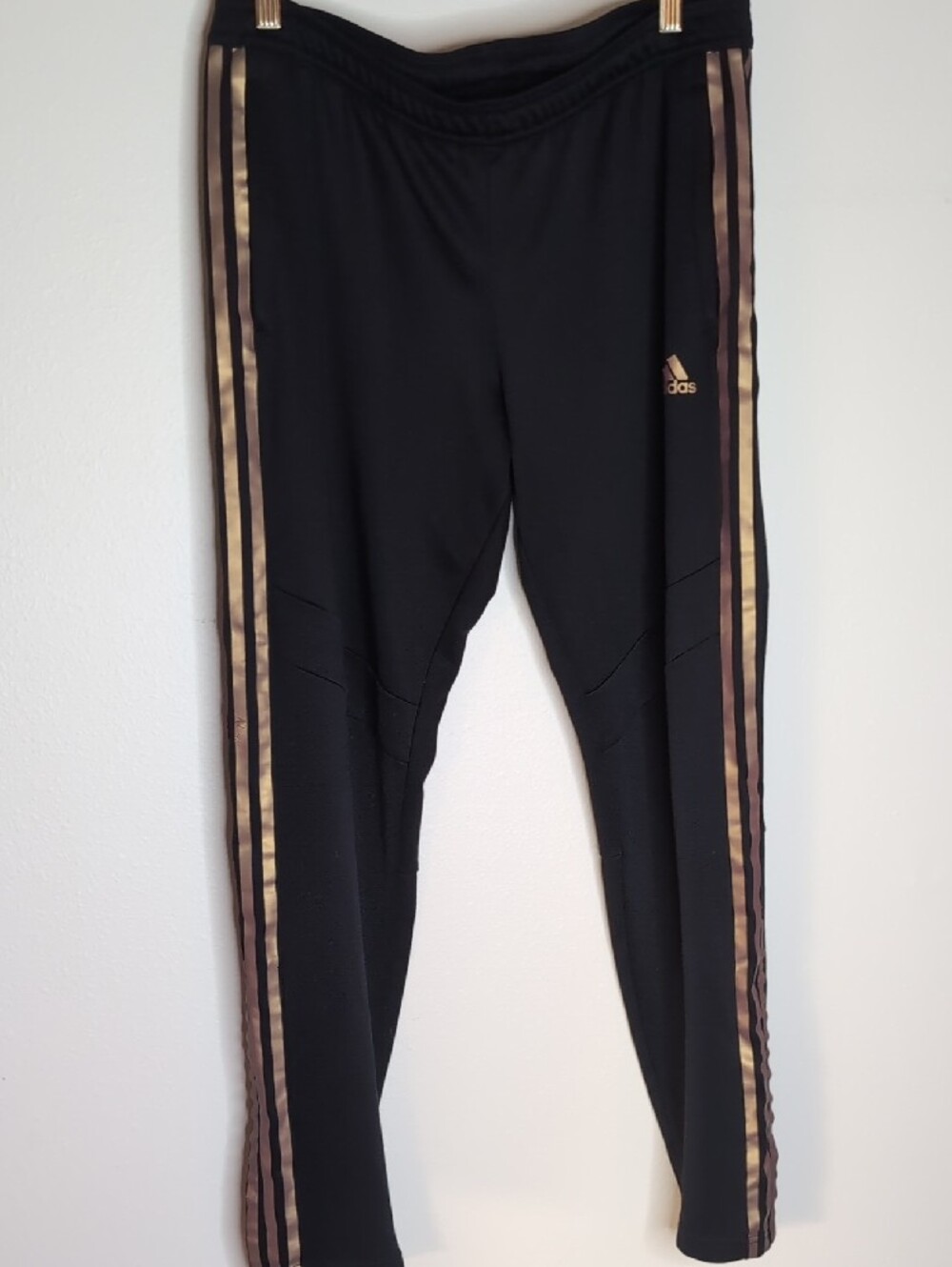 adidas Black Track Jacket and Pants with Metallic Gold Stripes - Picture 8 of 12